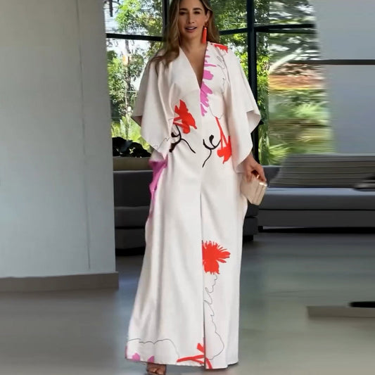 Fashionable Contrast Color, V-neck Design Slim Jumpsuit