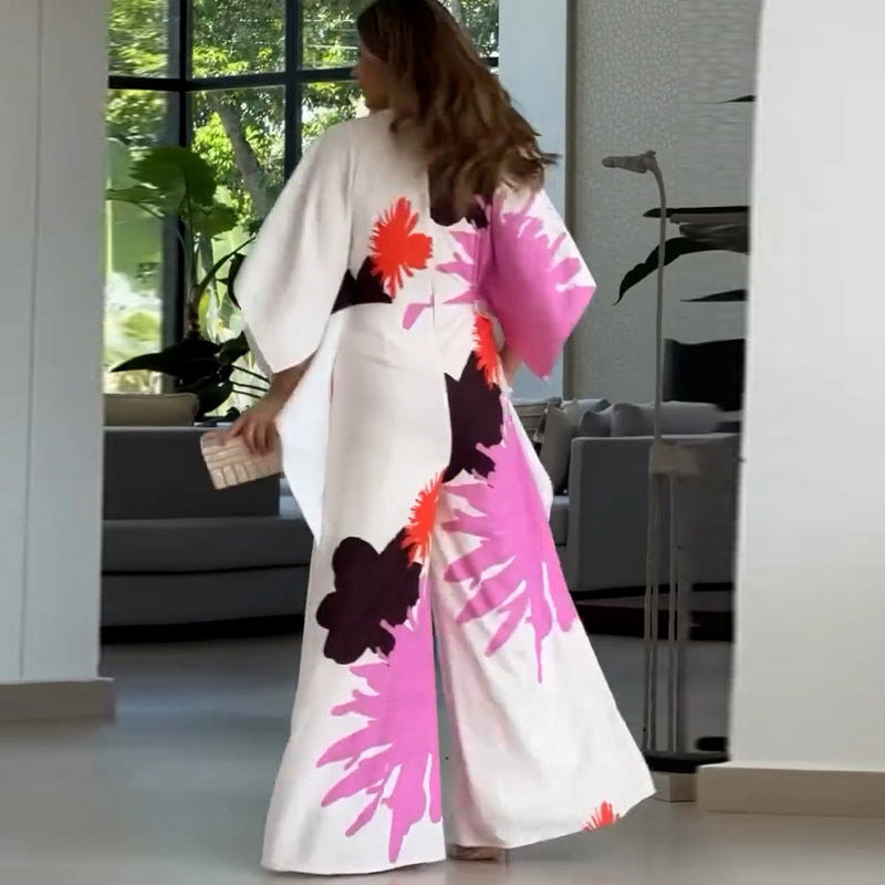 Fashionable Contrast Color, V-neck Design Slim Jumpsuit