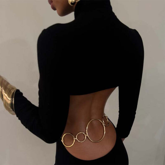 The Gold Circular Back Piece Adjustable Length