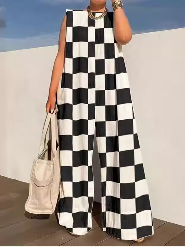 Casual Sleeveless Wide Leg Long Pants