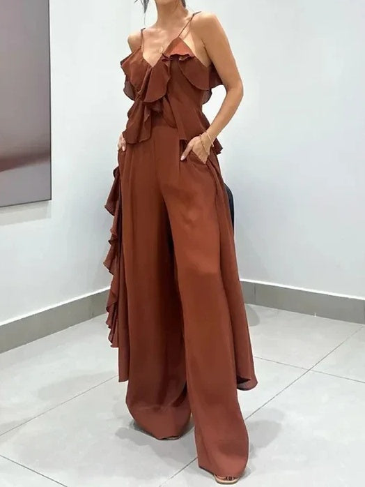 Flirty Ruffle Details Jumpsuit