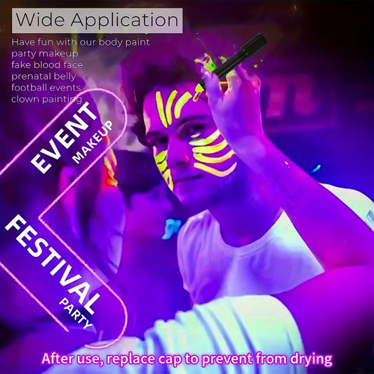 New 12pcs UV Neon Face Body Paint Kit