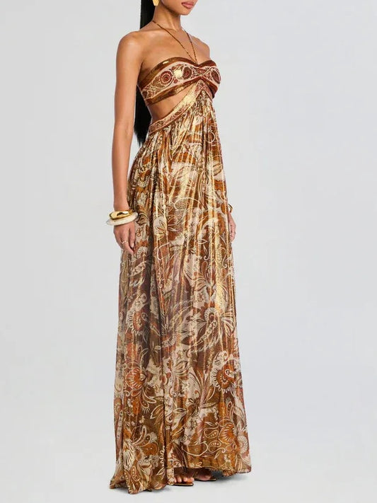 Backless Halter Neck Dress