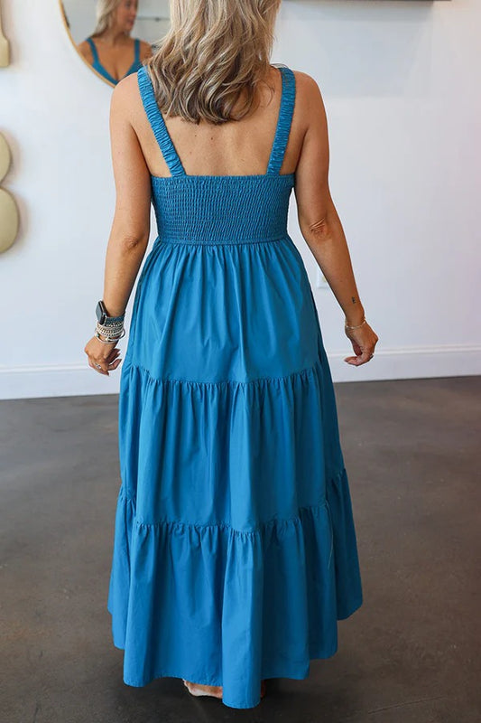 V-Neck Sling Layered Dress