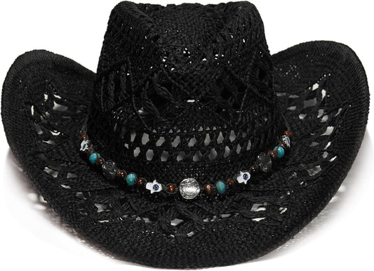 Raffia Straw Western Cowboy Cowgirl Hat