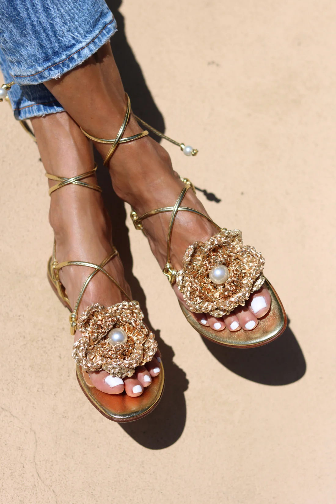 CROCHET FLOWER SANDALS