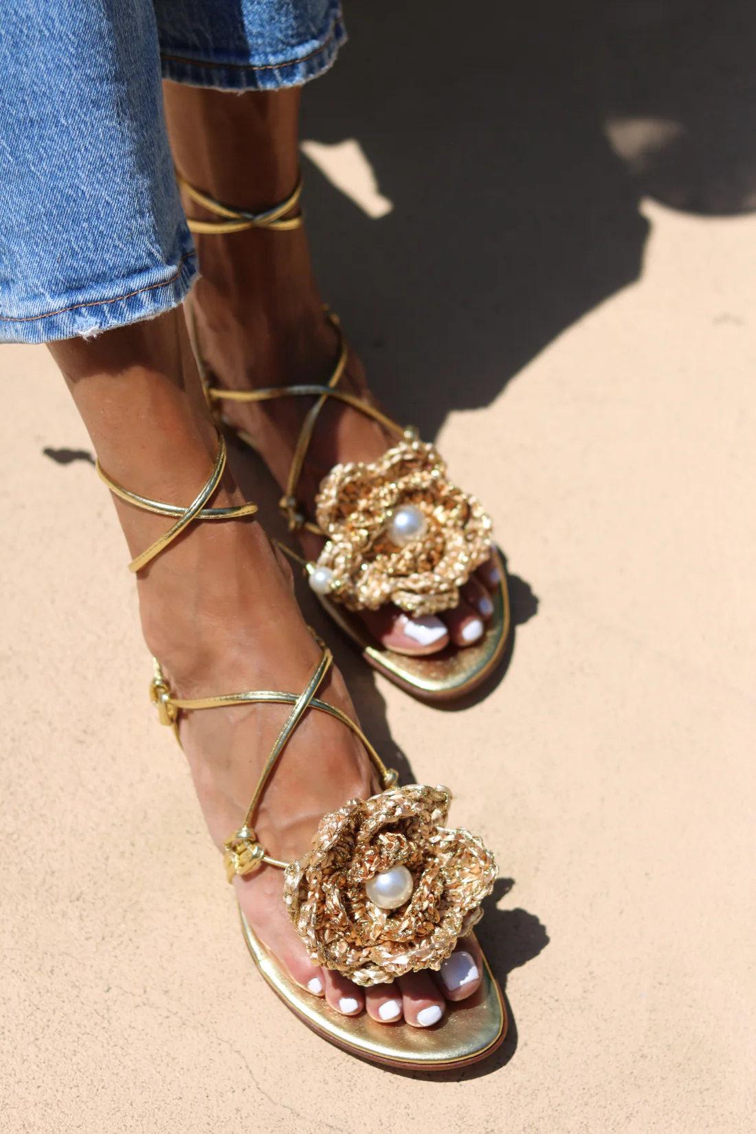 CROCHET FLOWER SANDALS