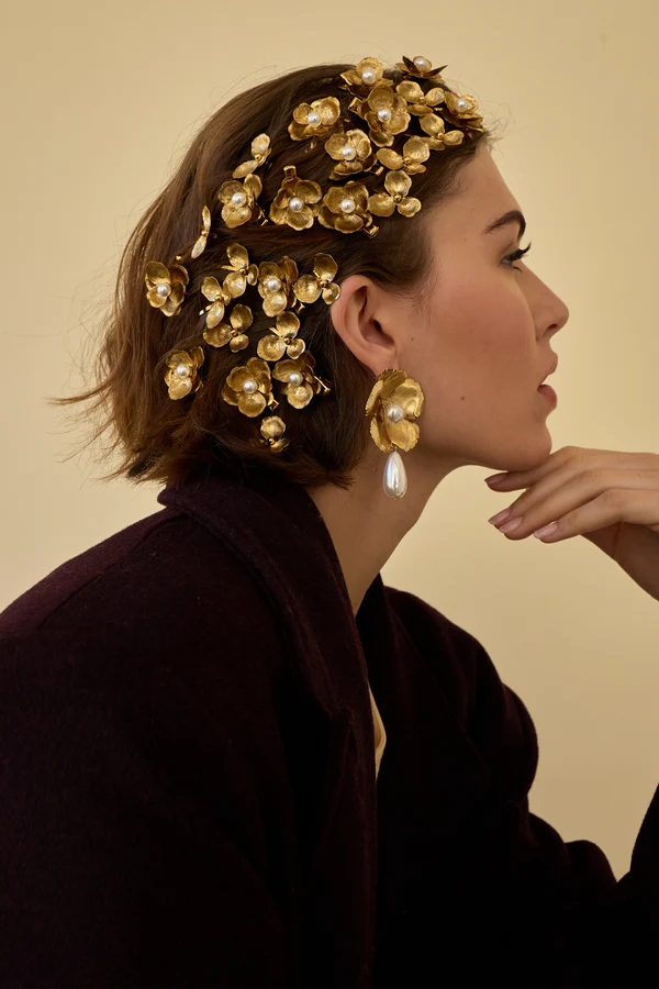 Floral Pearl Clip Set Of 2