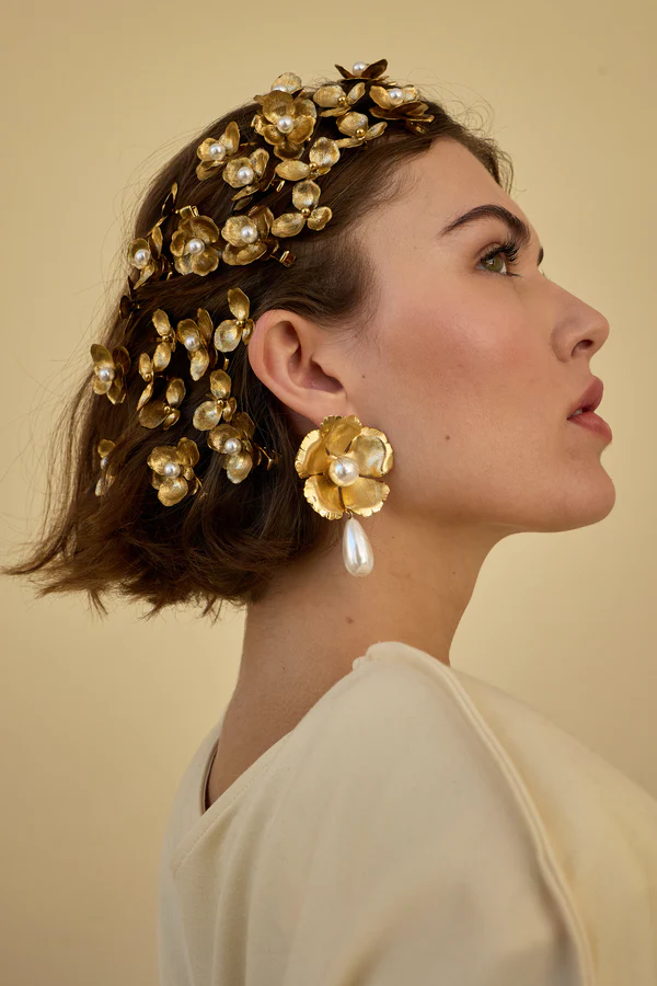 Floral Pearl Clip Set Of 2