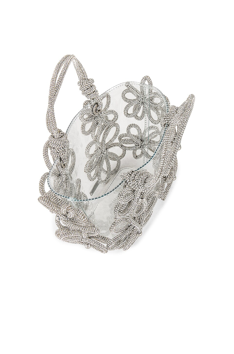 3D Floral Rhinestone Cording Bag