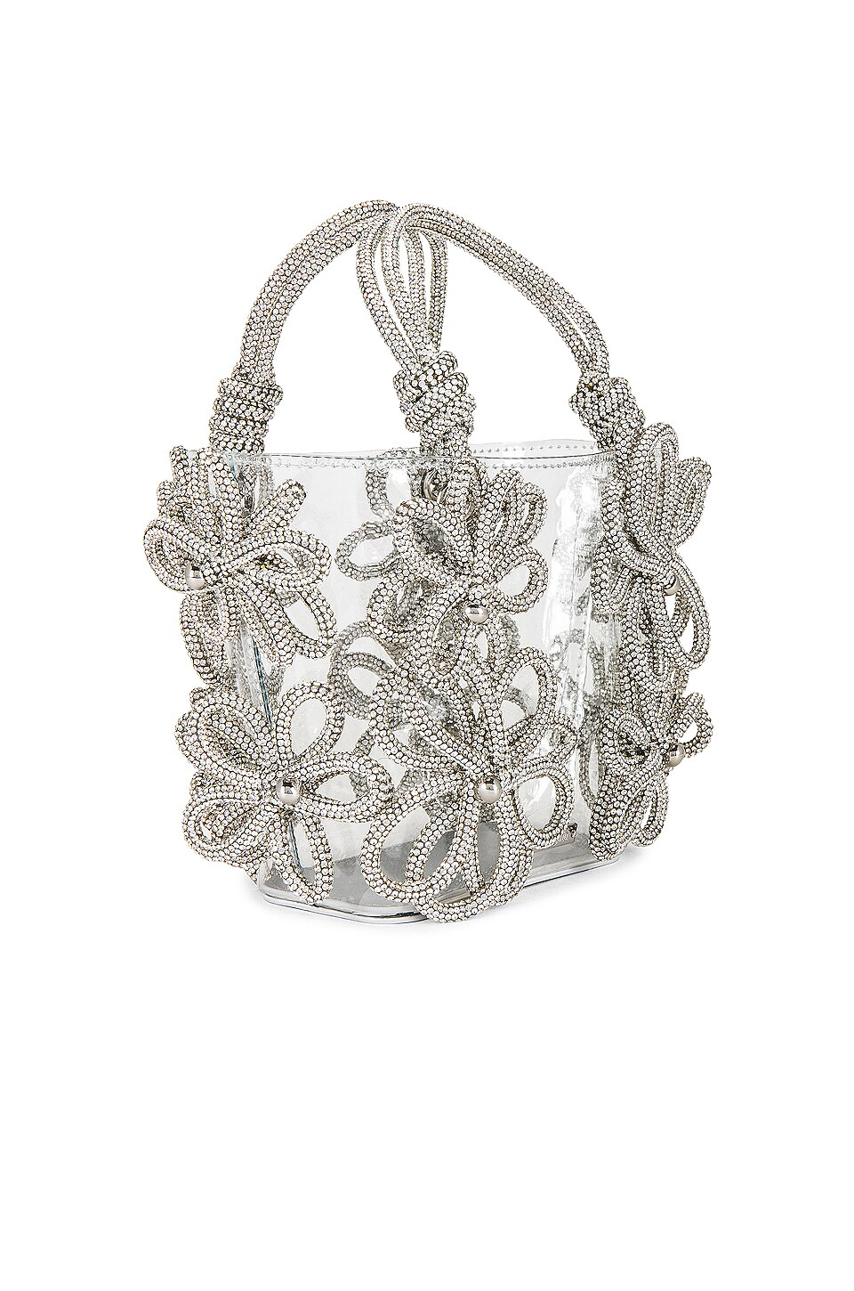 3D Floral Rhinestone Cording Bag