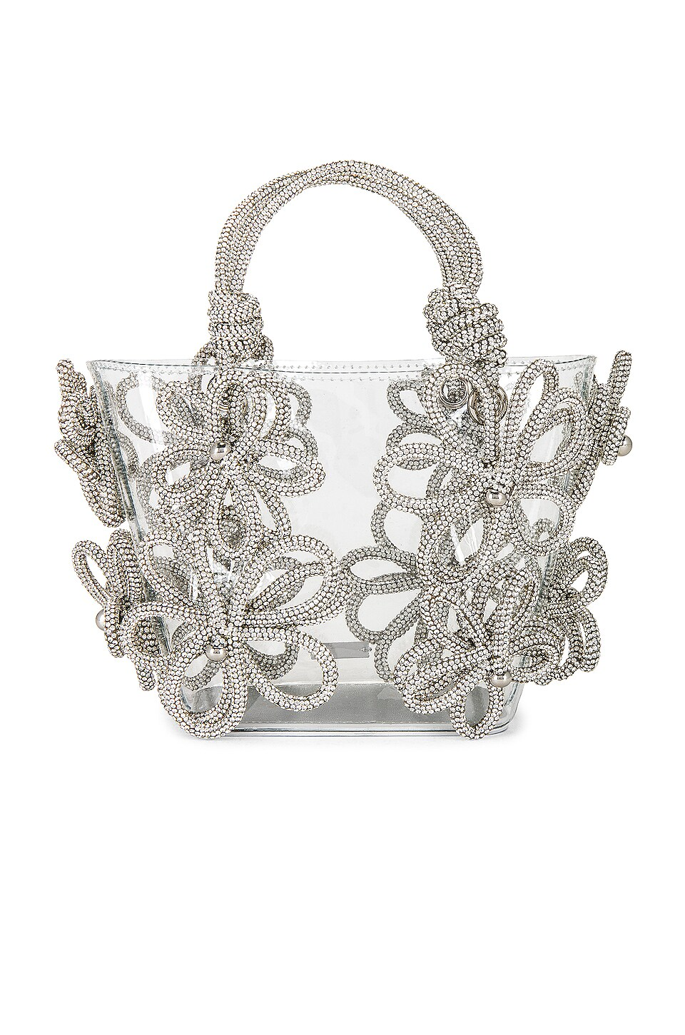 3D Floral Rhinestone Cording Bag
