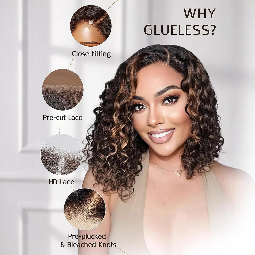 Women's Short Curly Hair African Curly Wig