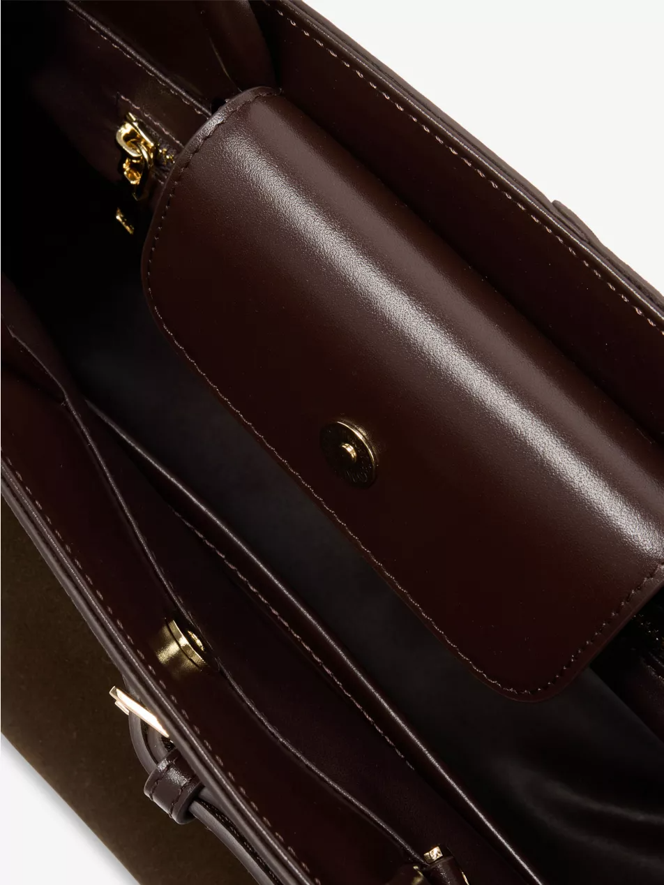 Espresso Suede Book Tote Bag