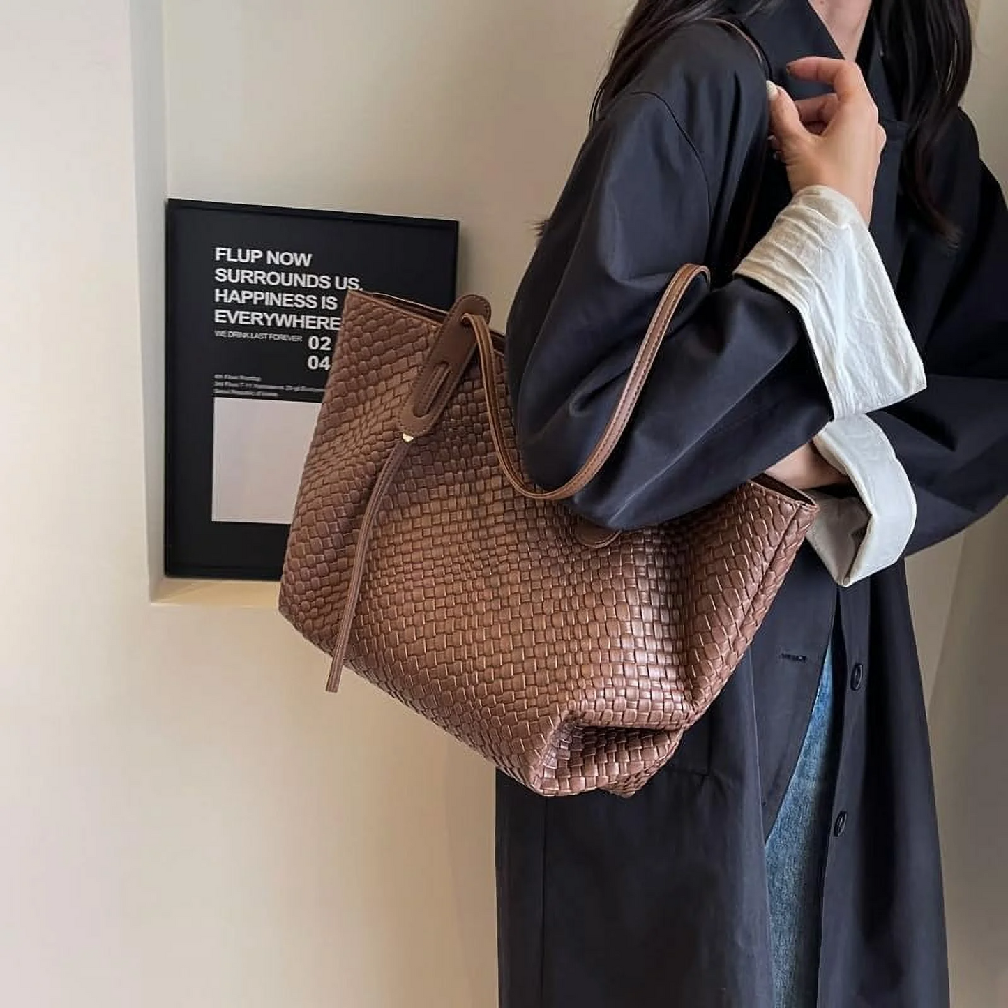 Vegan Leather Woven Bags