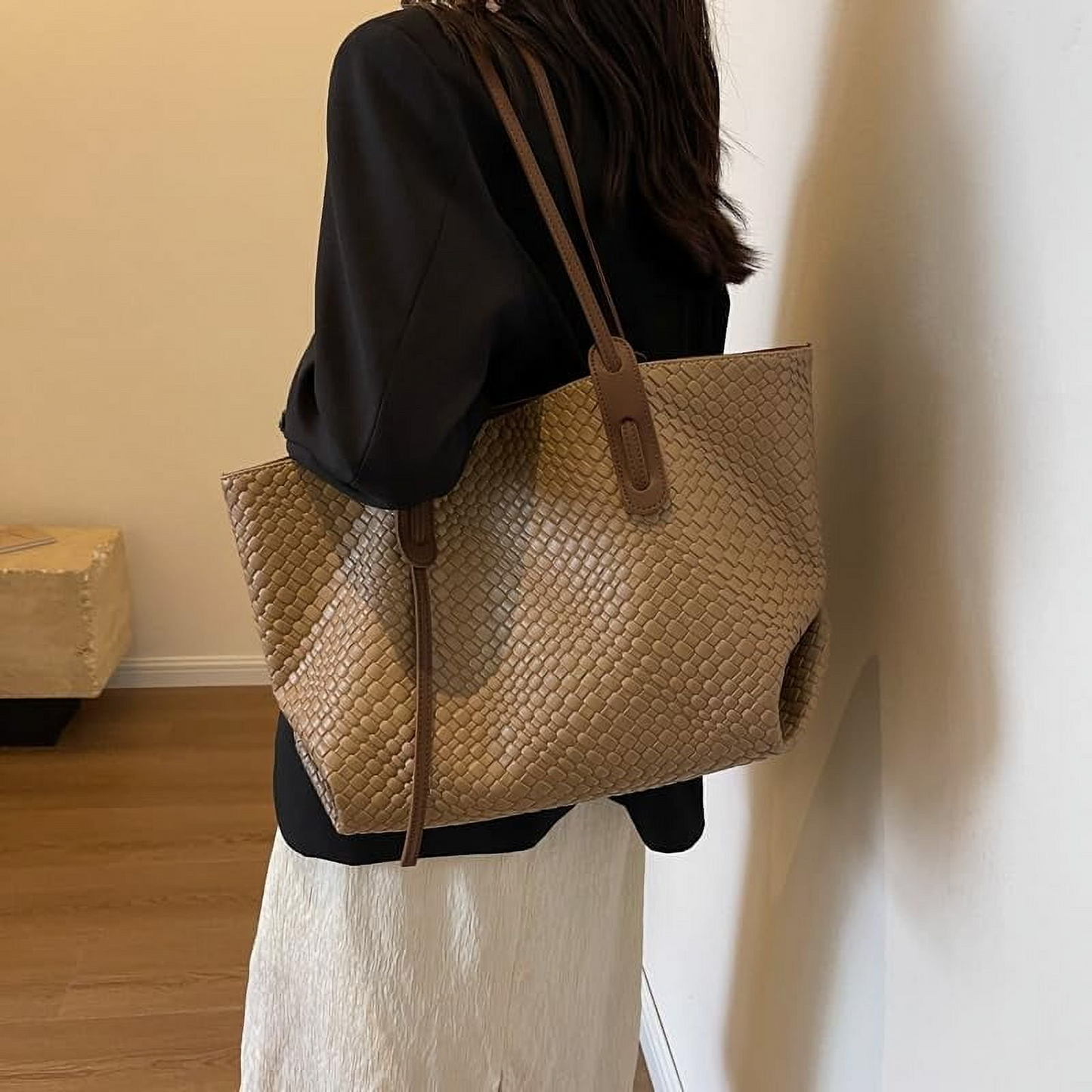 Vegan Leather Woven Bags