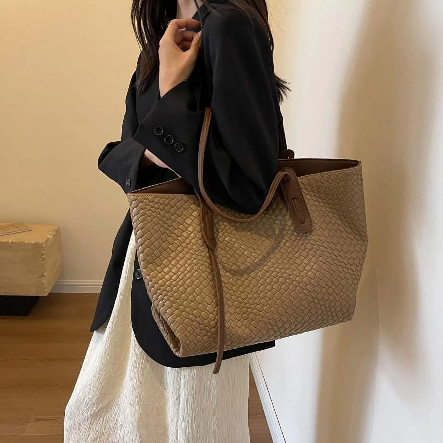 Vegan Leather Woven Bags