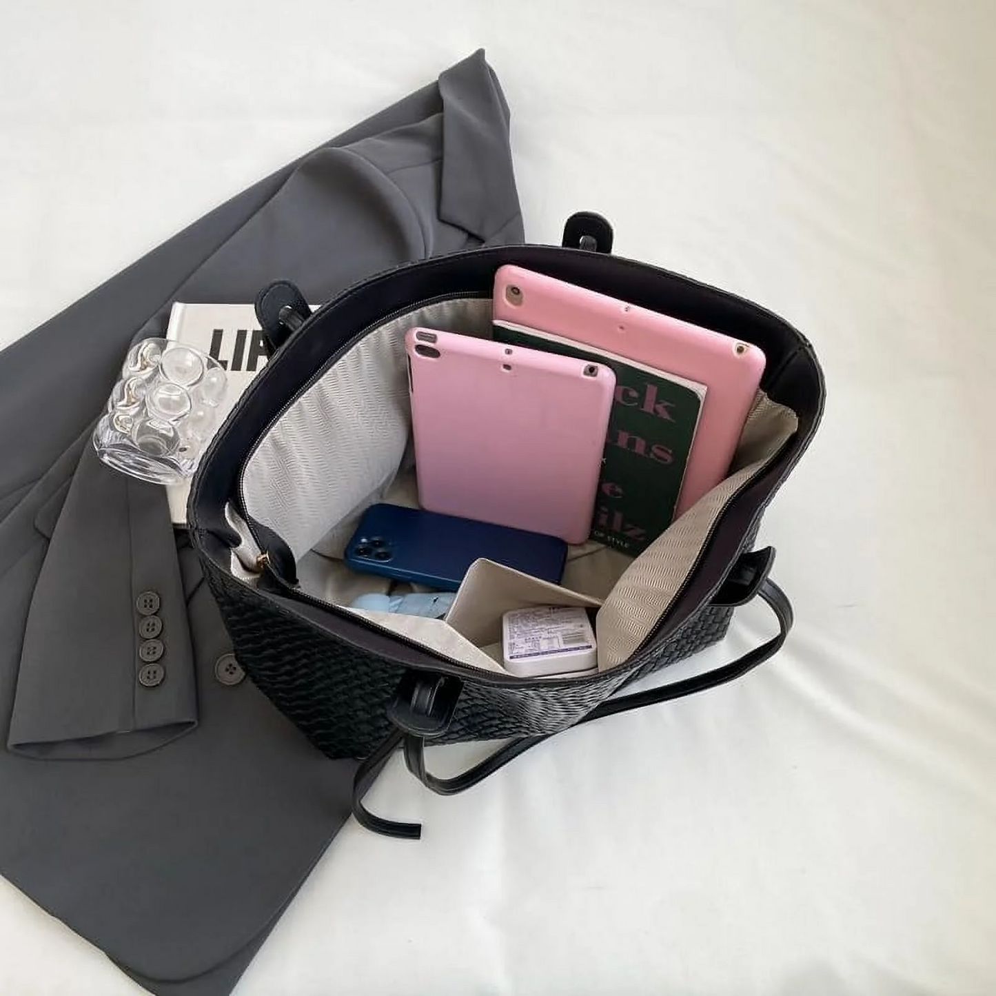Vegan Leather Woven Bags