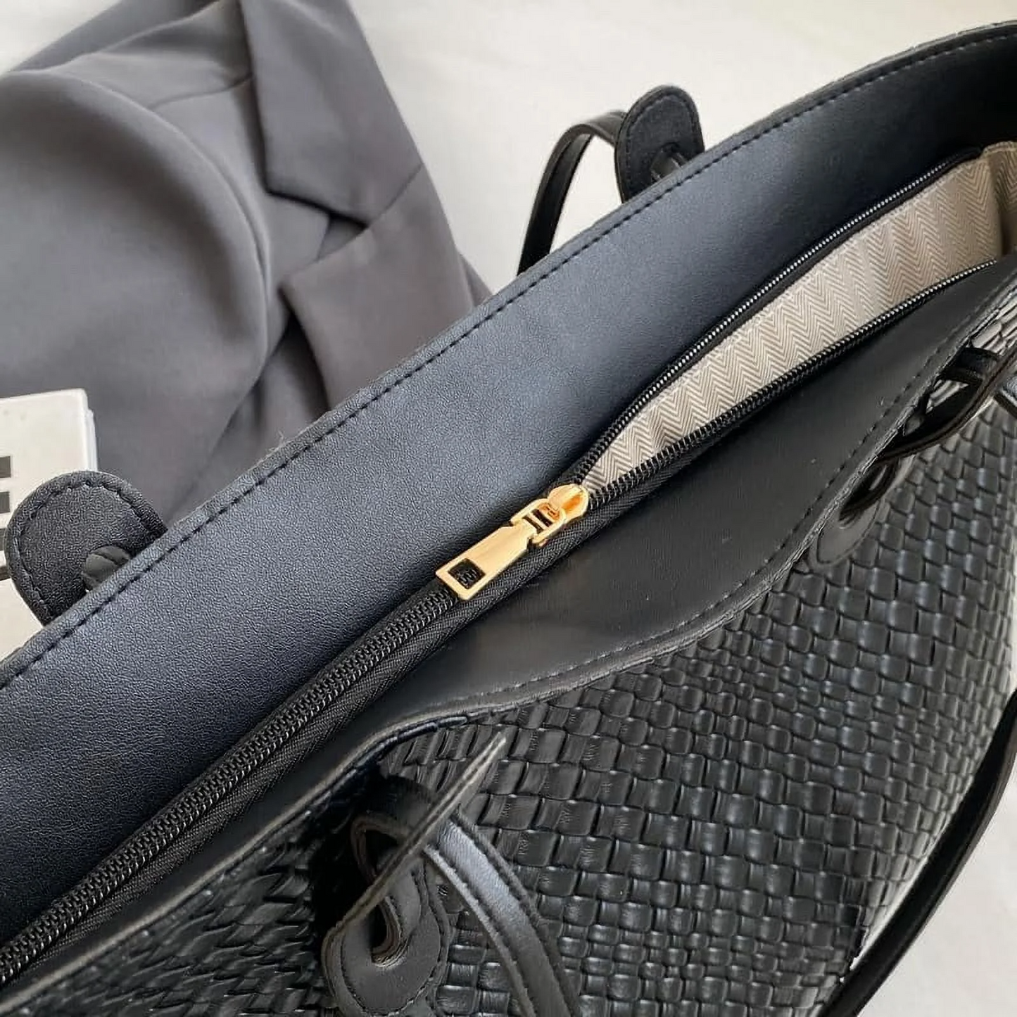 Vegan Leather Woven Bags