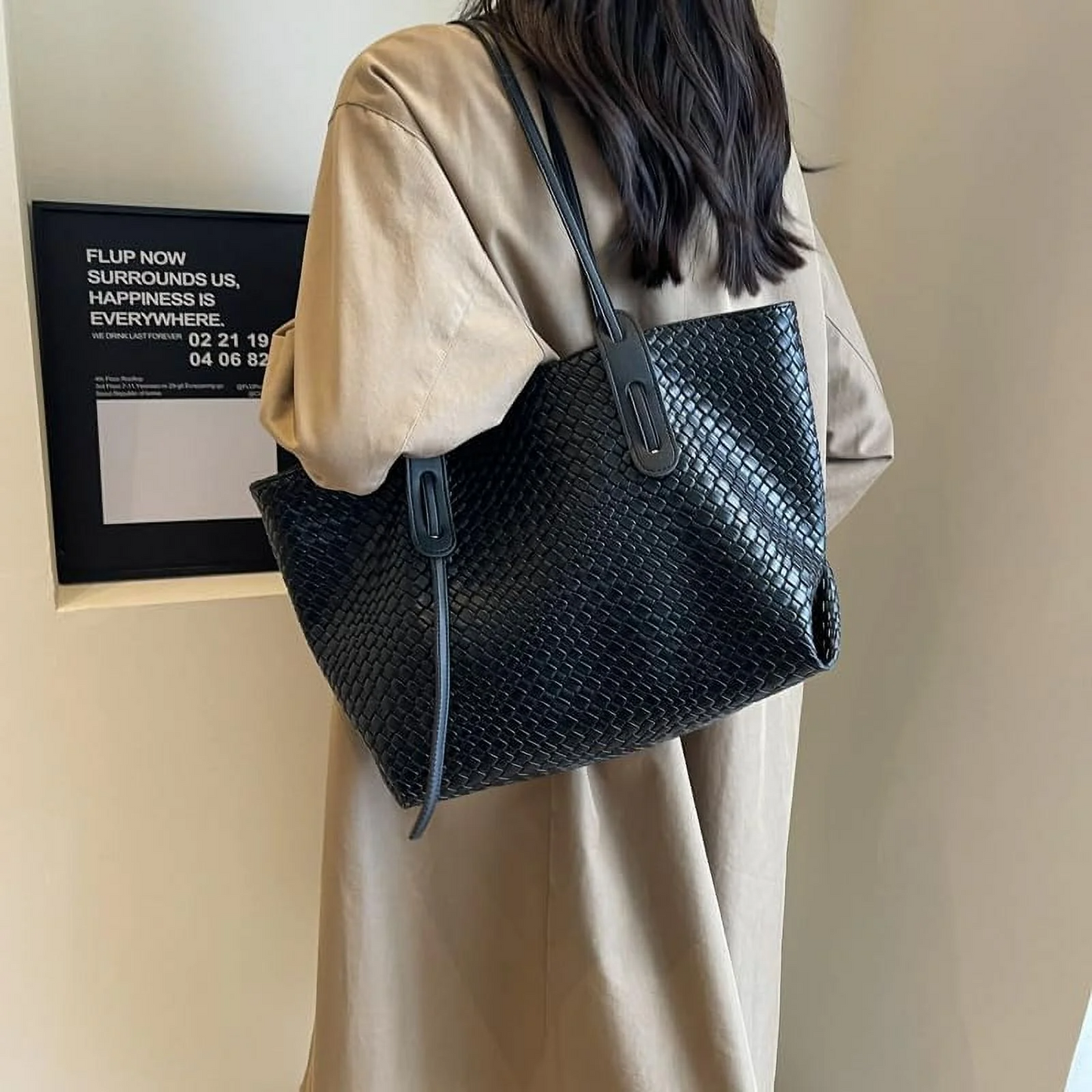 Vegan Leather Woven Bags