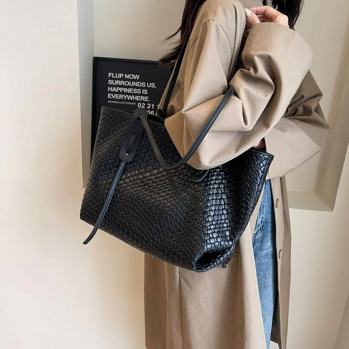 Vegan Leather Woven Bags