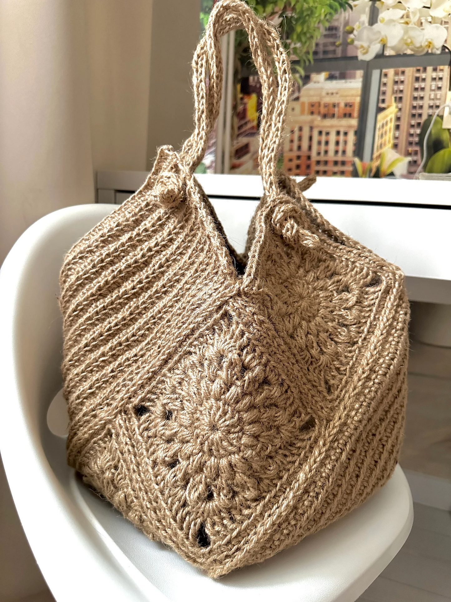 Jute Tote Bag Crochet Pattern