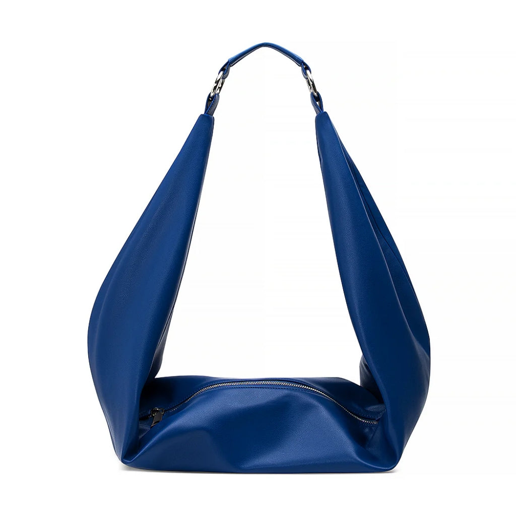 Metal Rings Closing Zipper Sling Bag