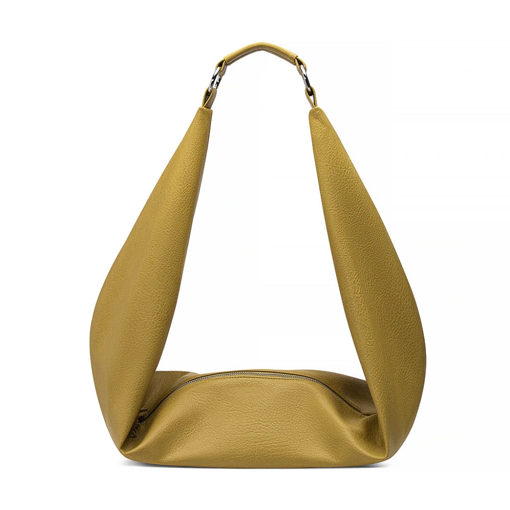 Metal Rings Closing Zipper Sling Bag