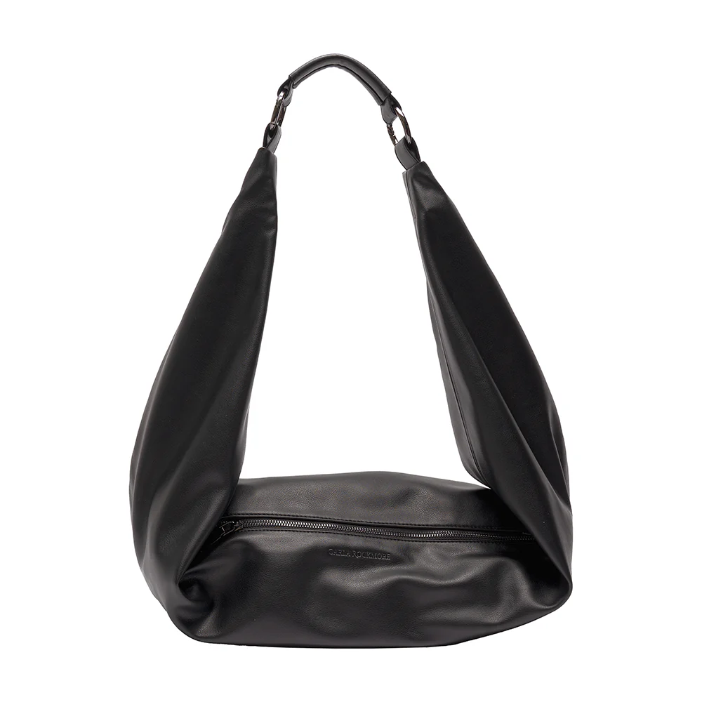Metal Rings Closing Zipper Sling Bag