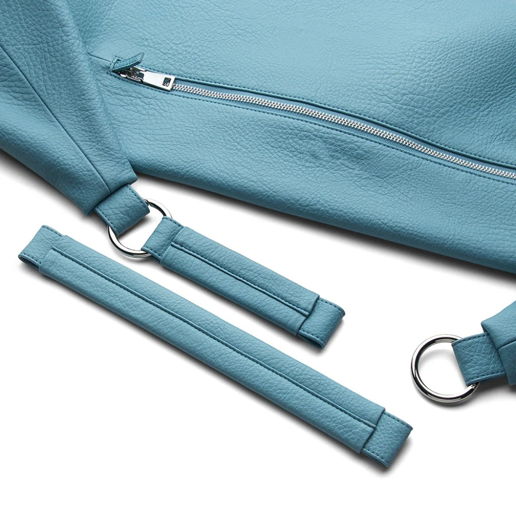 Metal Rings Closing Zipper Sling Bag