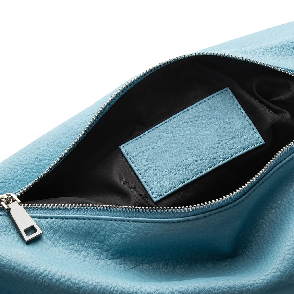 Metal Rings Closing Zipper Sling Bag