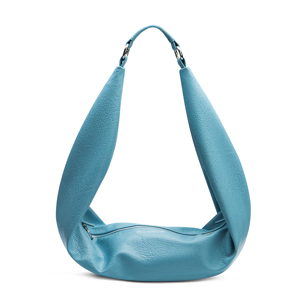 Metal Rings Closing Zipper Sling Bag