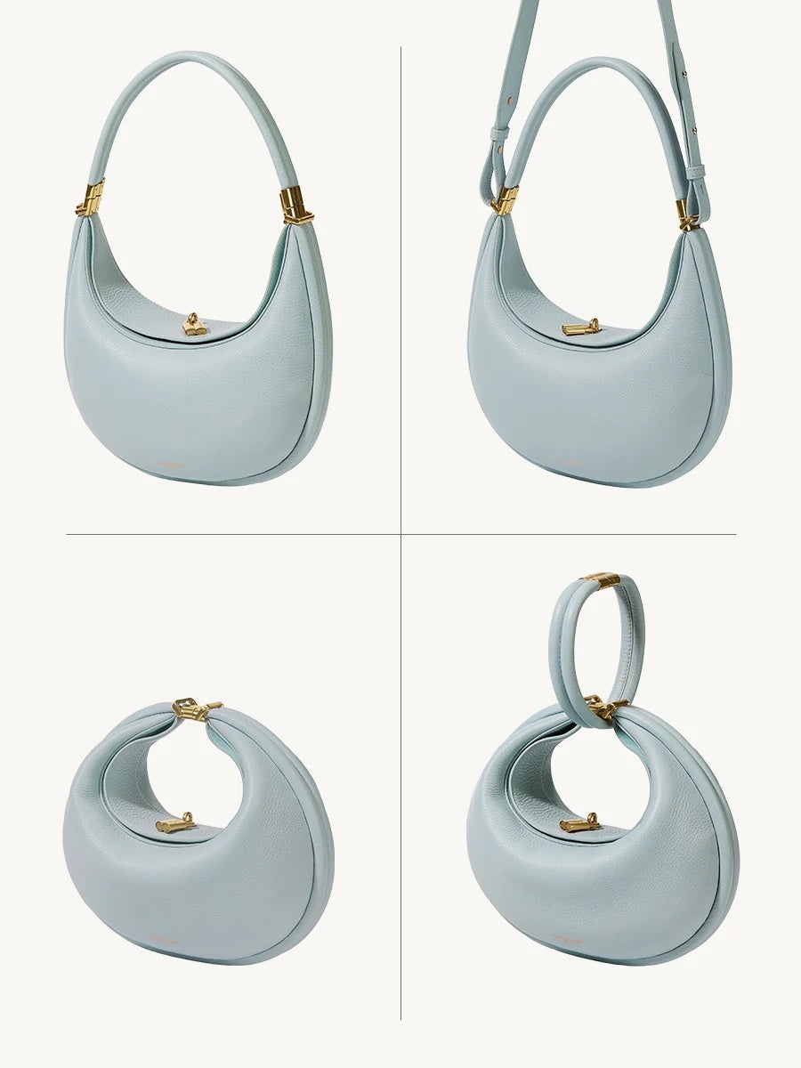 Solid Color Multiple Back Method Crescent Bag