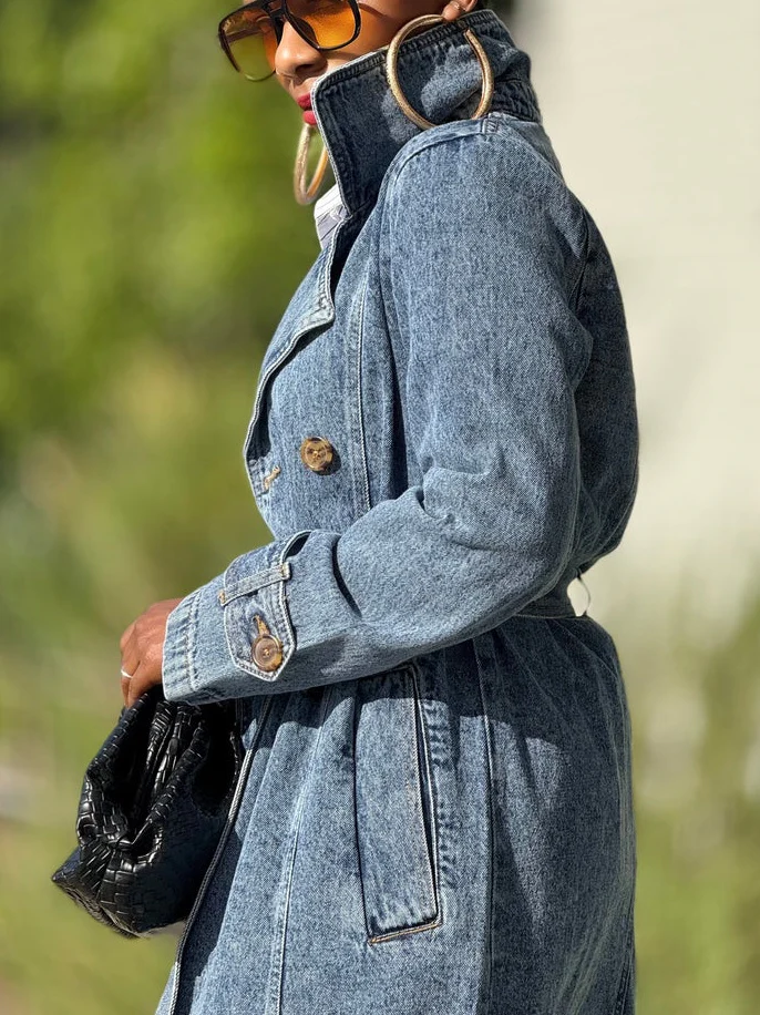 Tight Waist Denim Jacket