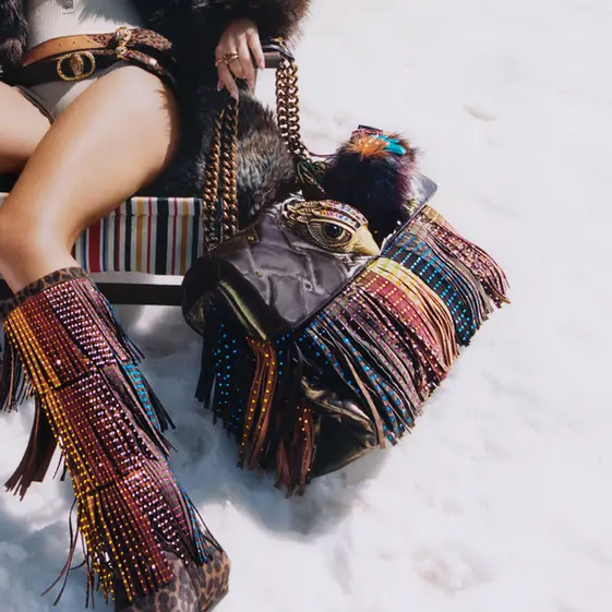 Leather Fringe Shoulder Bag