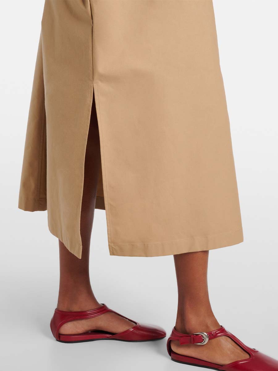 Short Sleeve Slit Hem Midi Dress