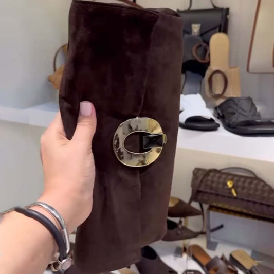 Metallic Embellished Suede Tote