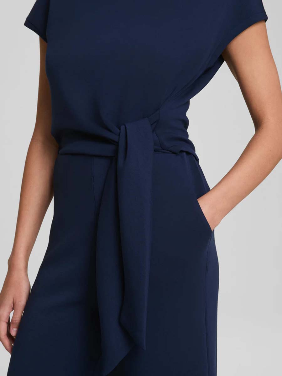 Short Sleeve Tie-waist Jumpsuit