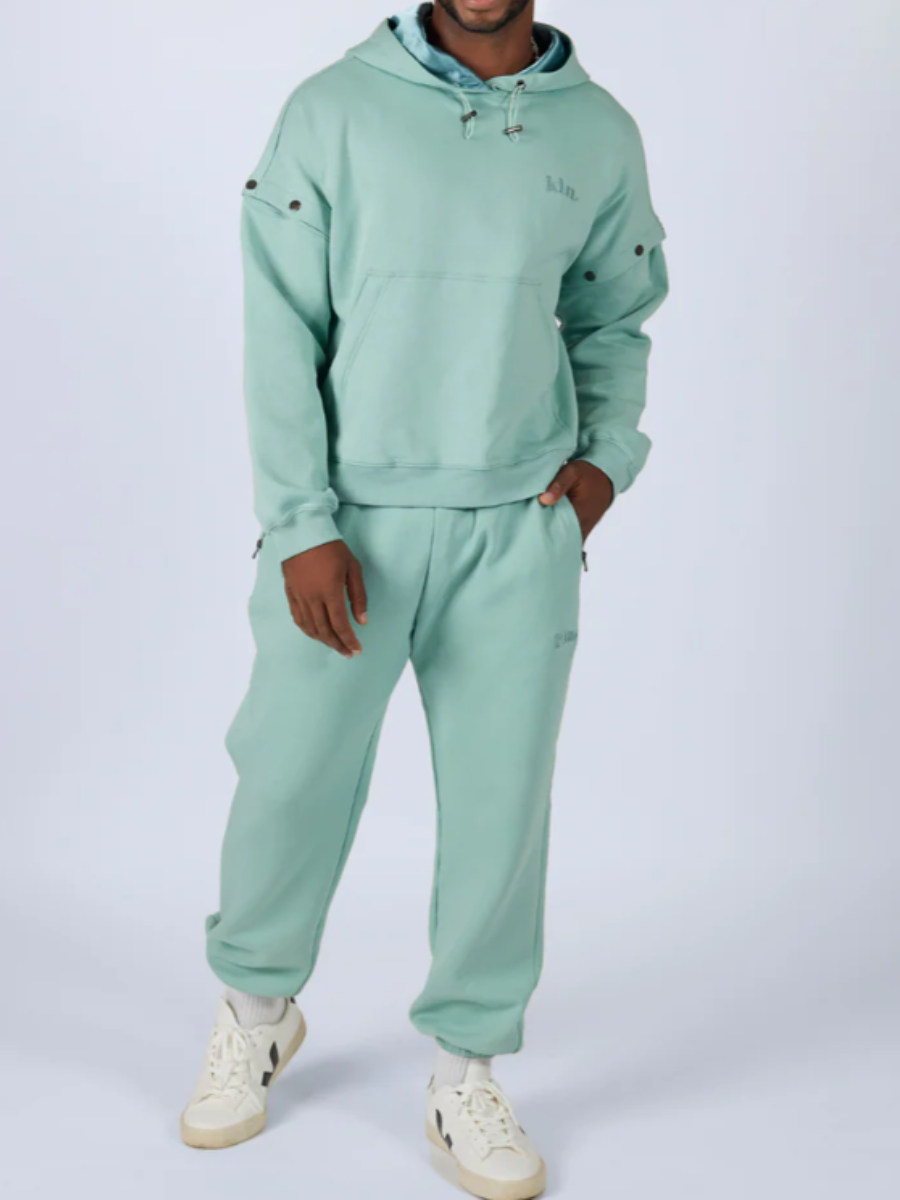 Hooded Detachable Sleeve Pants Suit
