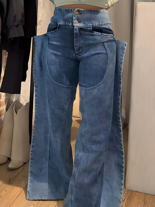 Fashion Denim High Waist Pants