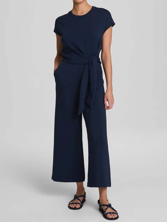 Short Sleeve Tie-waist Jumpsuit