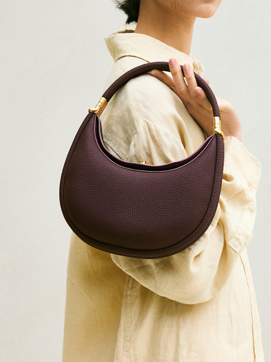Solid Color Multiple Back Method Crescent Bag