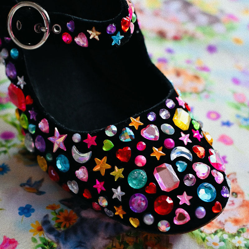 Thick-Heeled Mary Jane Shoes