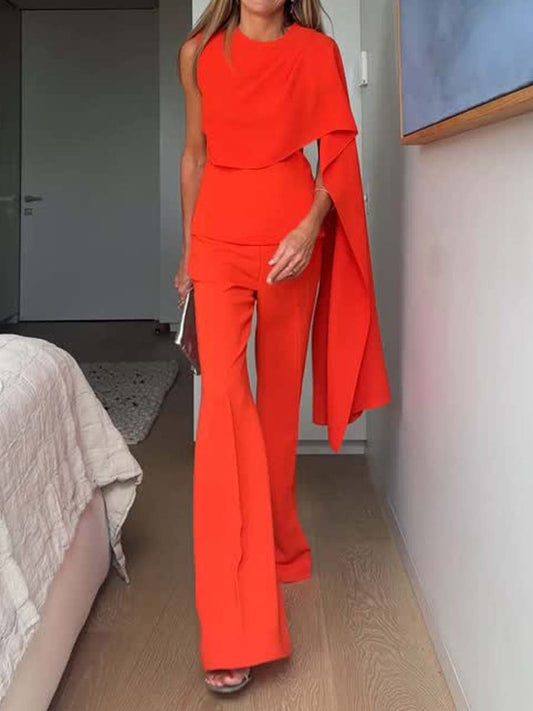 Asymmetric One Shoulder 2-piece Set