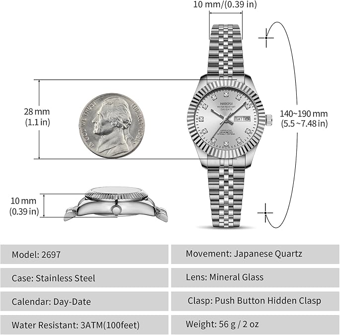 Silver Diamond Dial Two Tone Jubilee Bracelet Watch