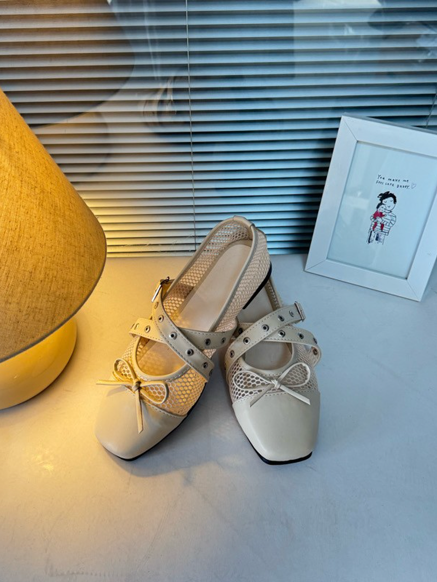 Cross Buckle Bow Ballet Shoes