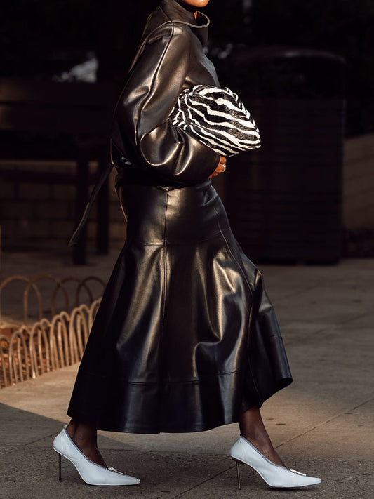 PU Fashion Two Pieces Dress