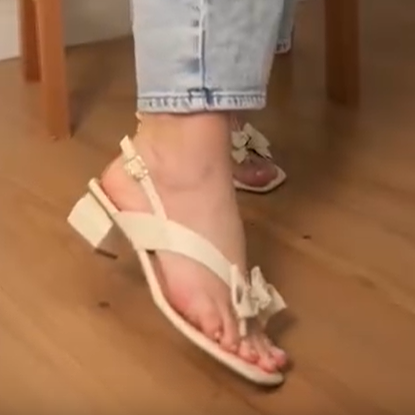 Women's Chic Thong-Heel Sandals