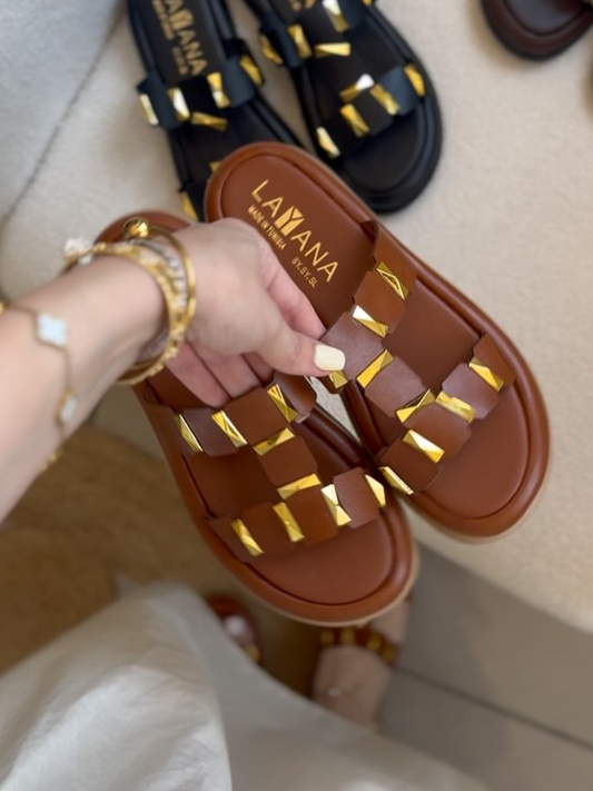Contrast Flat Sandals