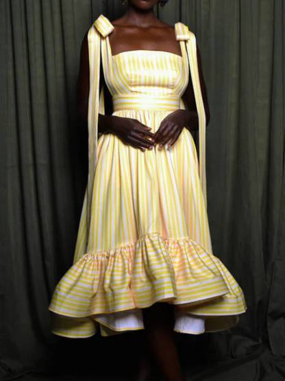 Backless Shouldered Ruffle Dress